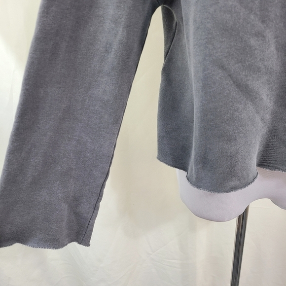 Wildfox Four Letters Flora cropped sweatshirt sherpa gray LOVE size small - Picture 7 of 10